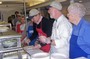 Serving dinner at the Samaritan Center - Bob Avery, Holly Wallace, Dan Maffei, Mark Hansen and Ellie Peterson